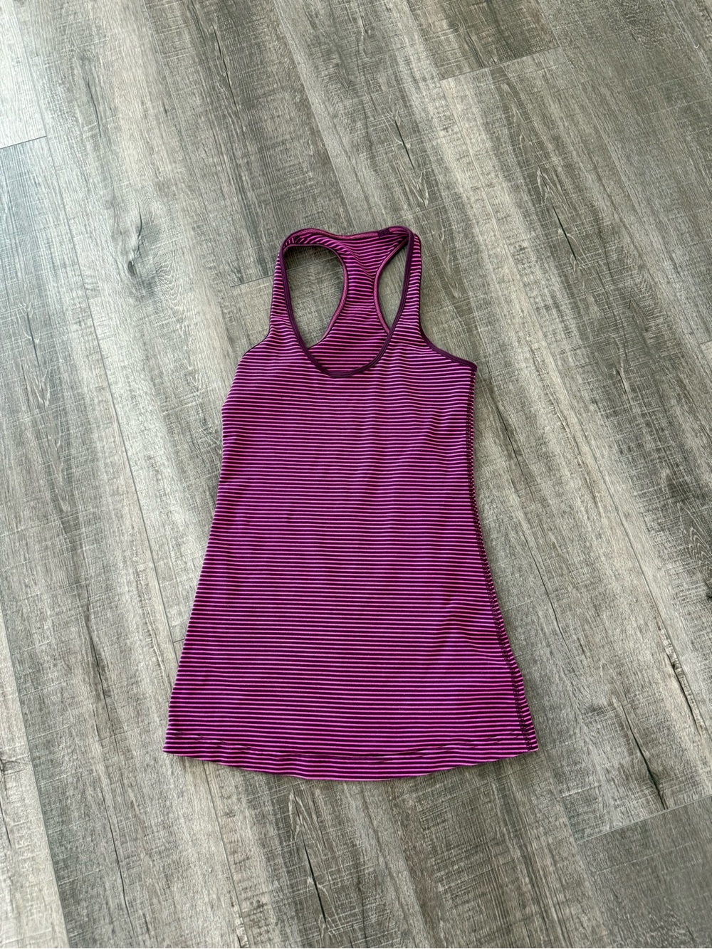 lululemon athletica Purple and Black Striped Racerback Tank